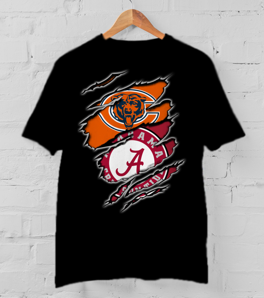 Chicago Bears Alabama Crimson Tide Crossover T-Shirt