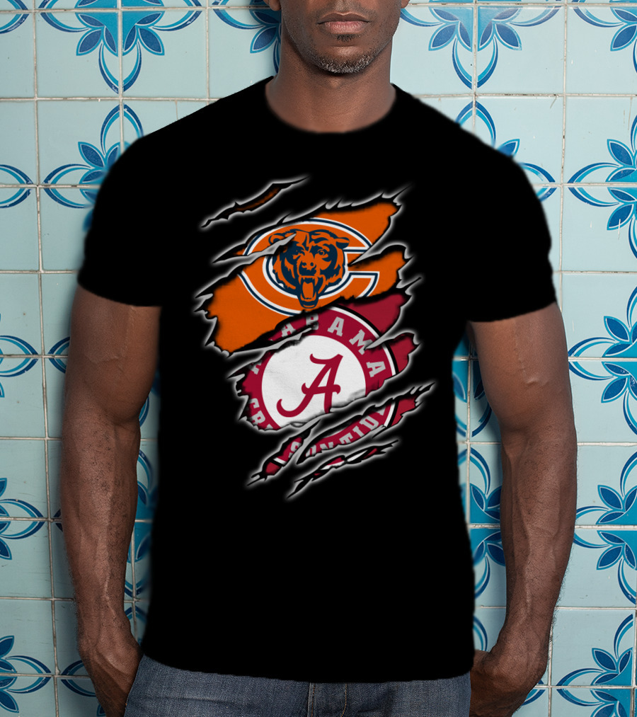 Chicago Bears Alabama Crimson Tide Crossover T-Shirt