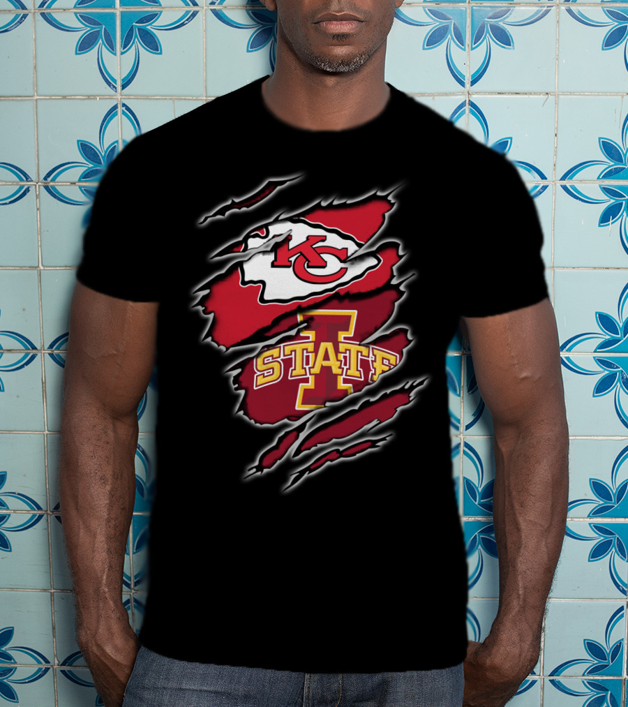 Kansas City Chiefs Iowa State Cyclones Torn Mesh T-Shirt