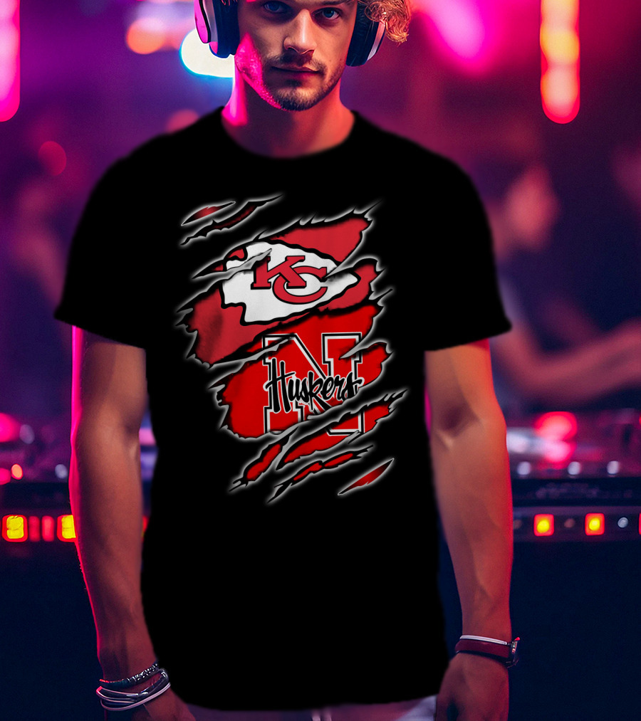 Chiefs KC Huskers Nebraska N Football T-Shirt