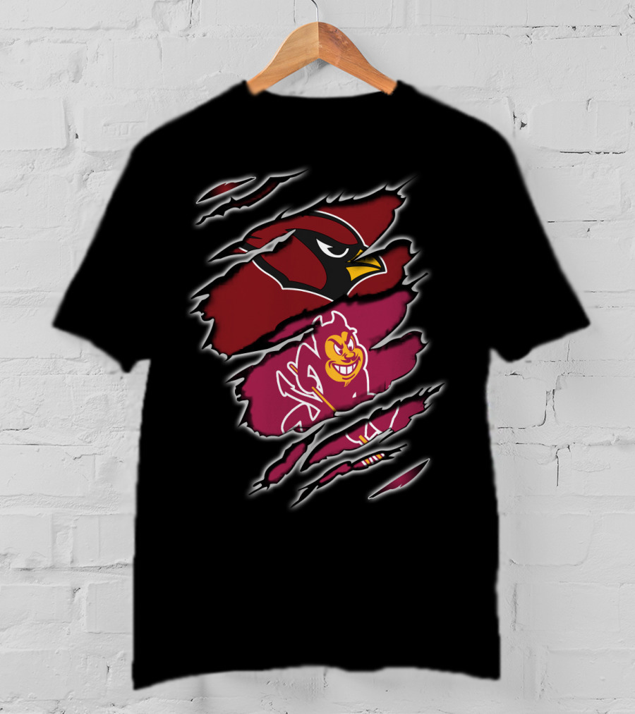 Arizona Cardinals ASU Sun Devils Torn Claw Marks T-Shirt