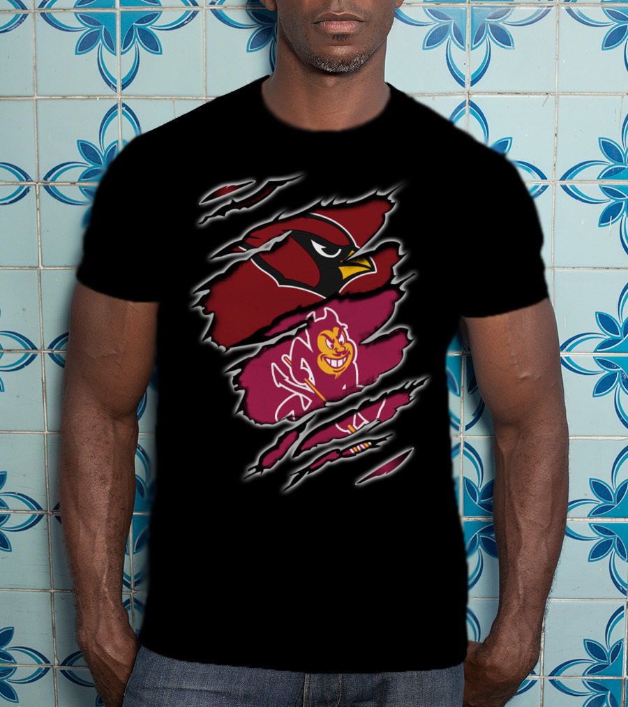 Arizona Cardinals ASU Sun Devils Torn Claw Marks T-Shirt