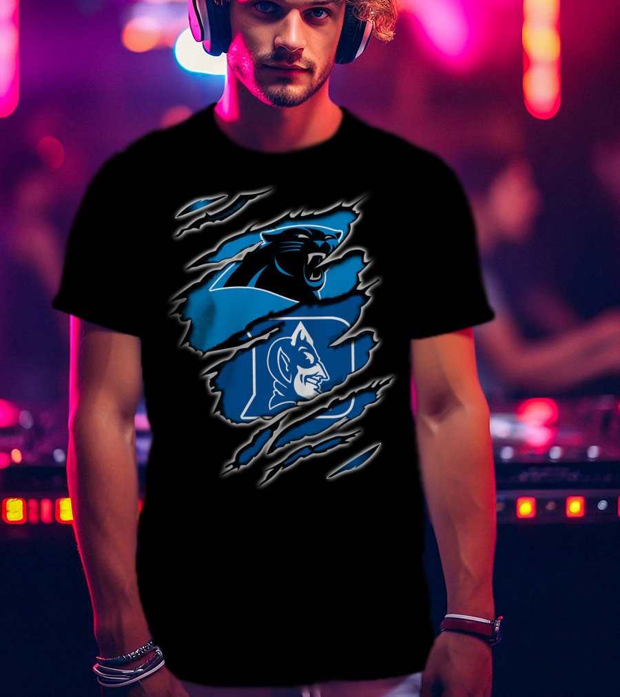 Panthers Duke Collaboration Ripped Blue T-Shirt