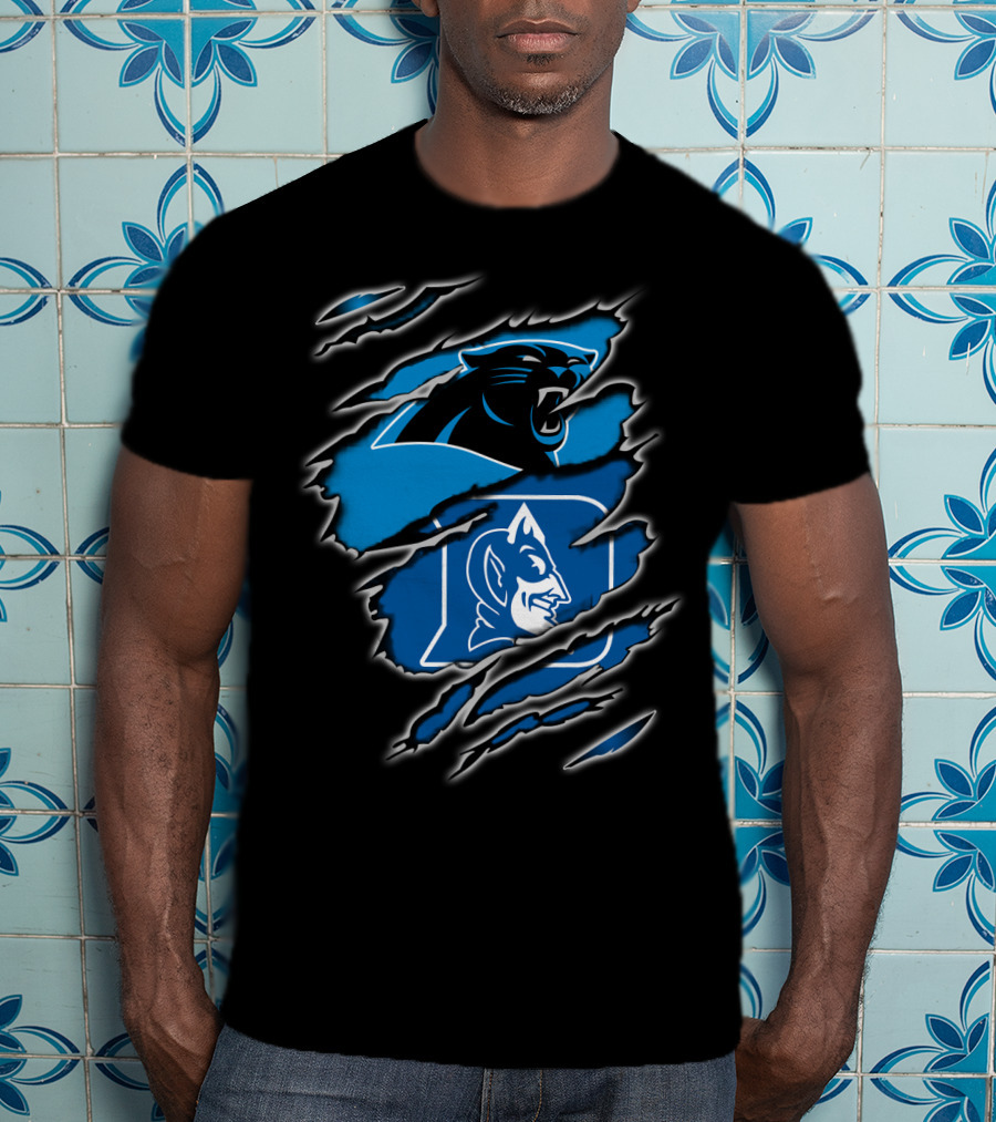 Panthers Duke Collaboration Ripped Blue T-Shirt