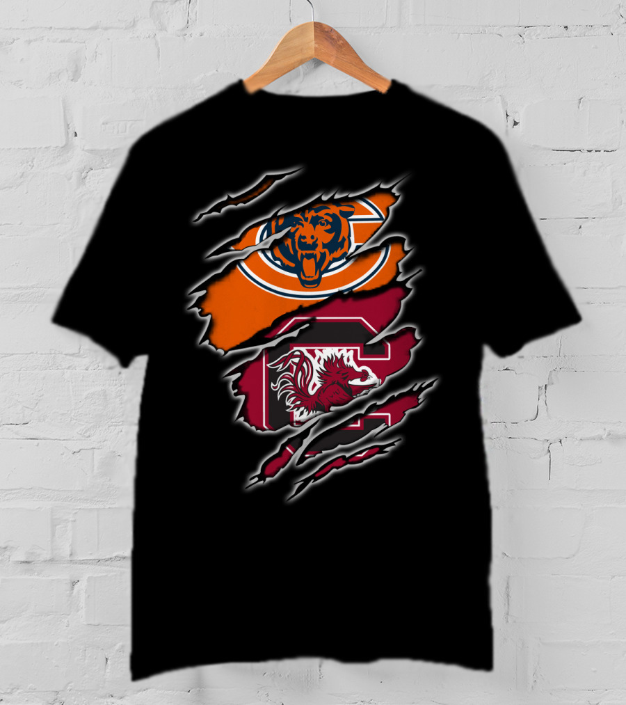 Bears Gamecocks Logo Mashup T-Shirt