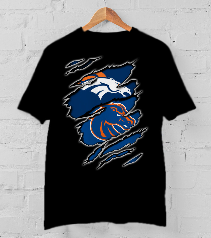 Broncos Boise Hybrid Emblem Rip T-Shirt