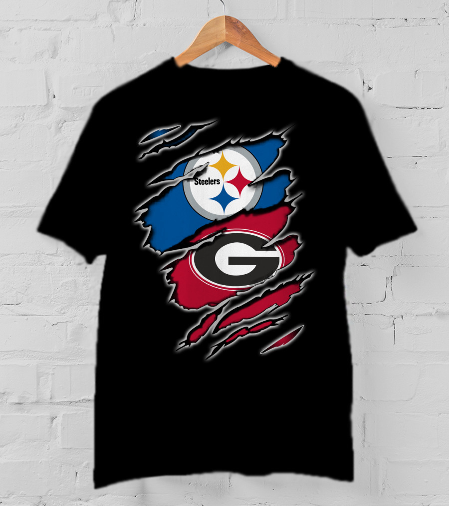 Steelers Georgia Bulldogs Fan Combo T-Shirt