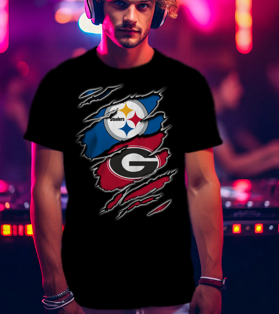 Steelers Georgia Bulldogs Fan Combo T-Shirt