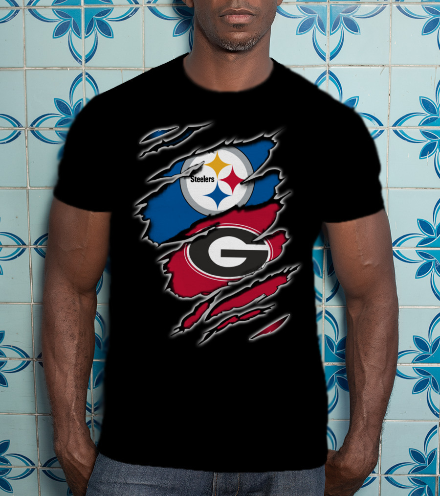 Steelers Georgia Bulldogs Fan Combo T-Shirt