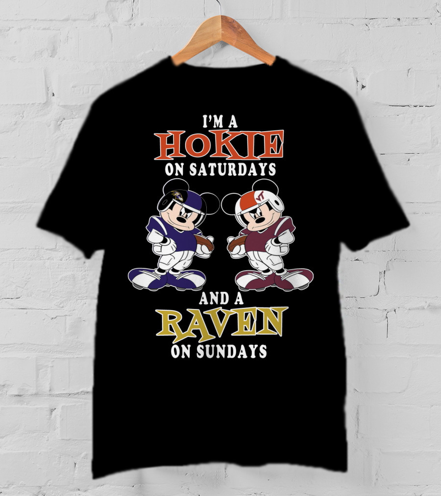 I'm A Hokie On Saturdays And A Raven On Sundays T-Shirt