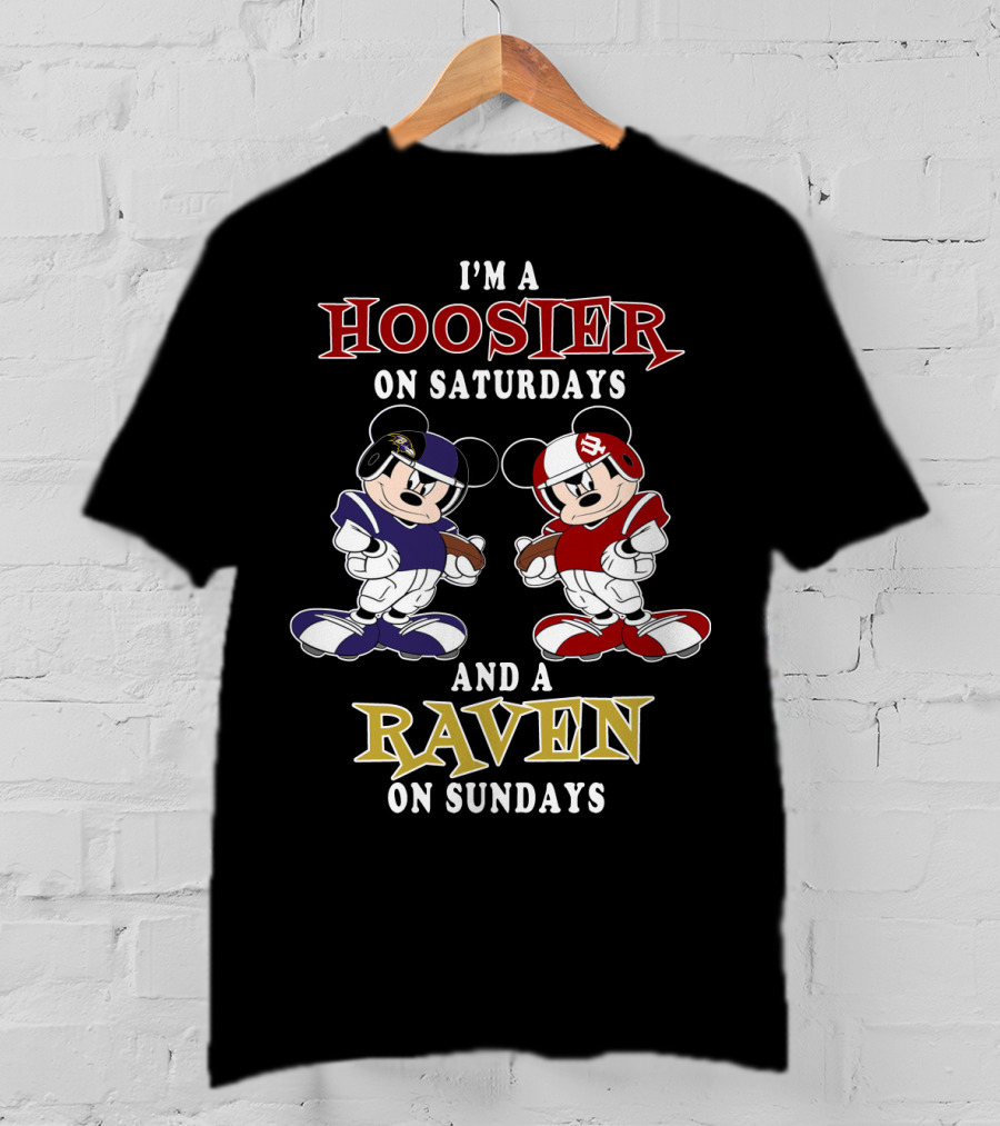 I'm A Hoosier On Saturdays And A Raven On Sundays T-Shirt