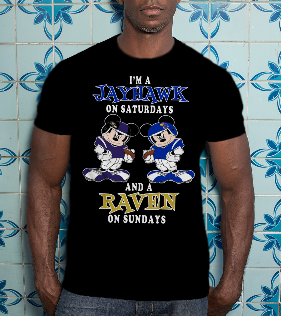 I'm A Jayhawk On Saturdays And A Raven On Sundays T-Shirt