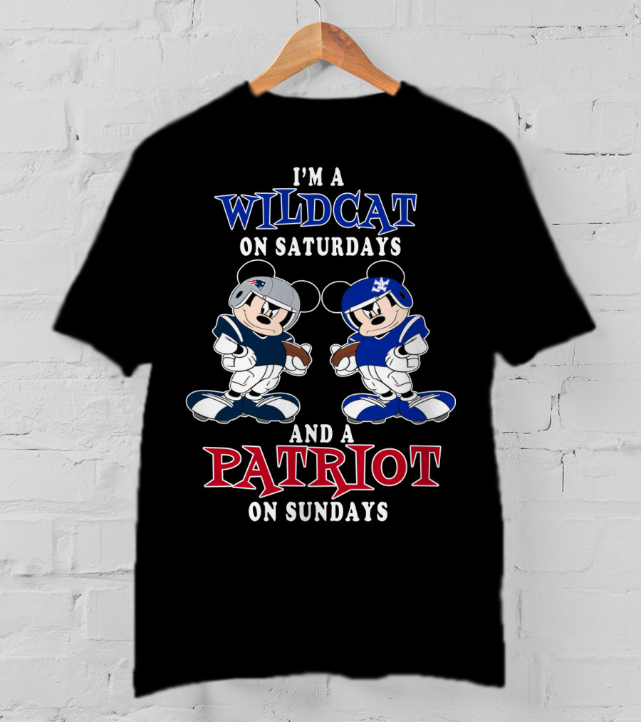I'm A Wildcat On Saturdays And A Patriot On Sundays T-Shirt