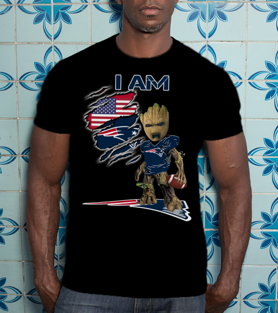 I Am Groot American Football Fan Patriots T-Shirt