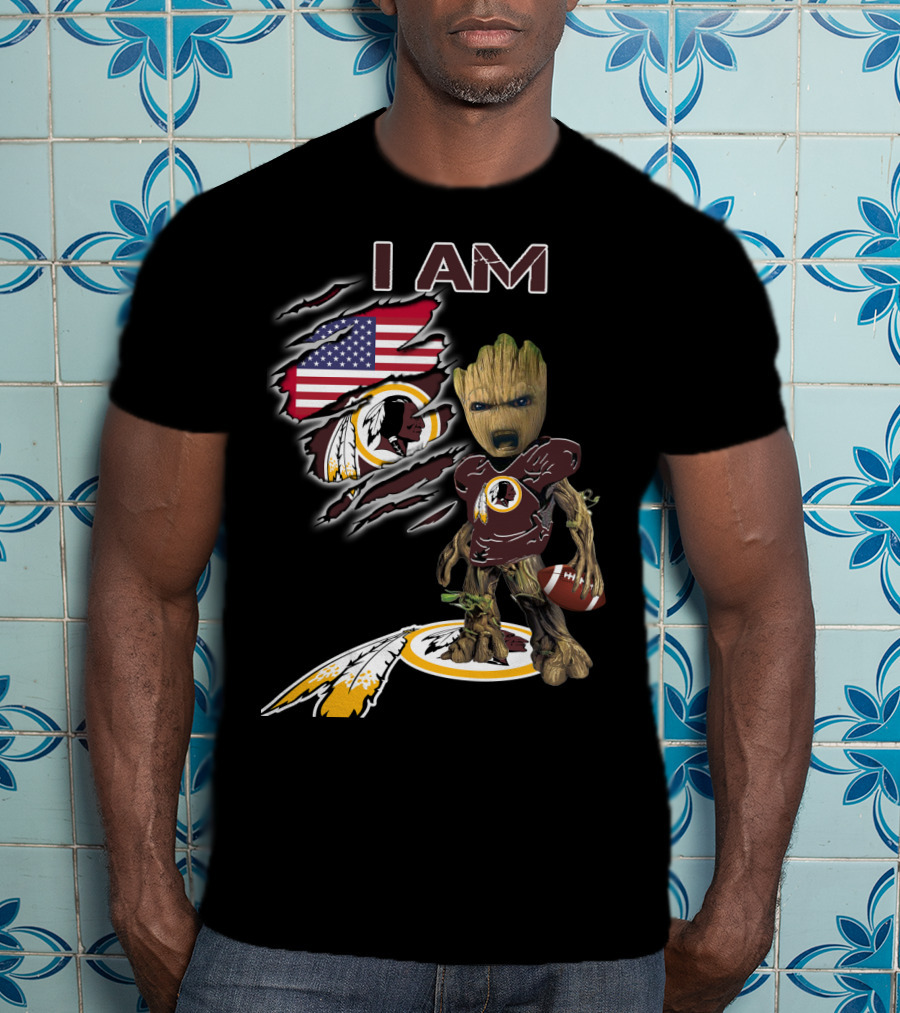 I Am Groot Washington Football Team Fan Usa Flag T-Shirt