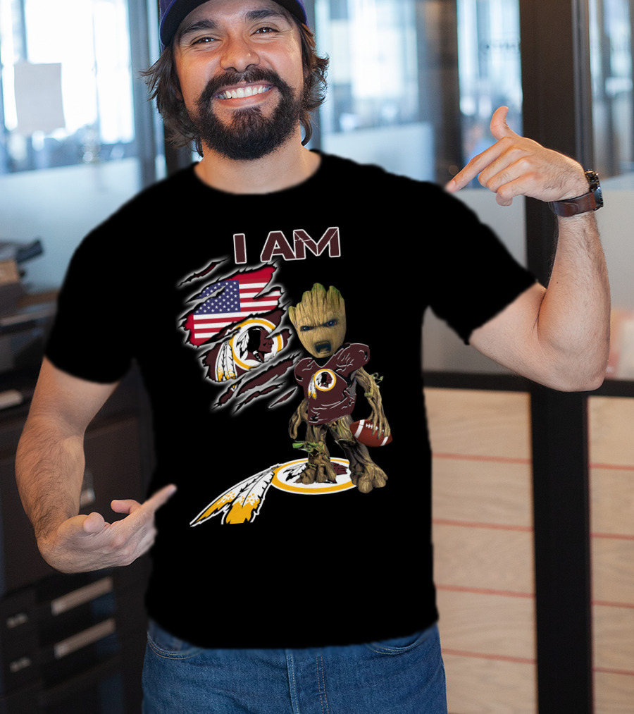 I Am Groot Washington Football Team Fan Usa Flag T-Shirt