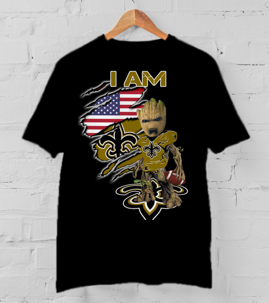 I Am Groot Saints Usa Football Fan T-Shirt