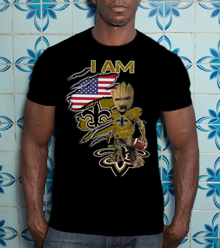 I Am Groot Saints Usa Football Fan T-Shirt