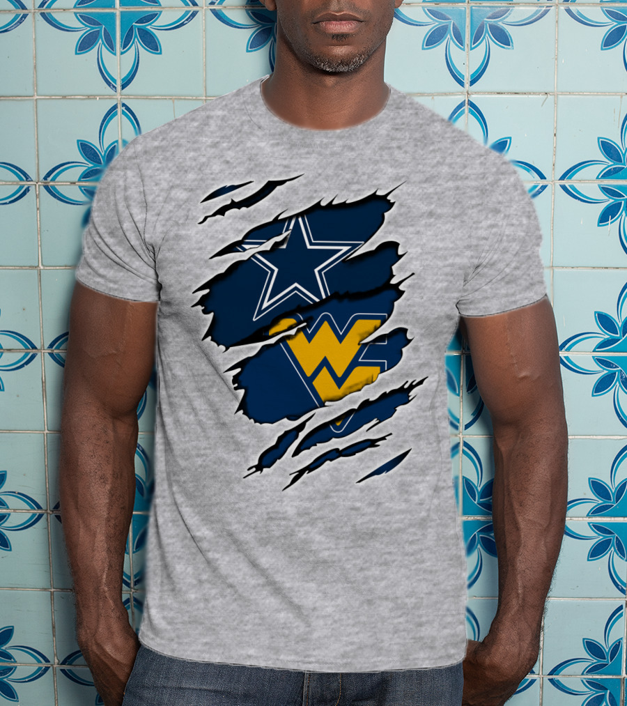 Cowboys West Virginia Mountaineers Star Logo Fusion T-Shirt