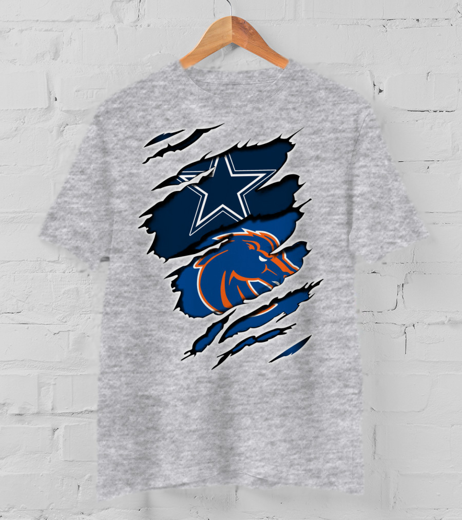 Dallas Cowboys Boise State Broncos Mashup T-Shirt