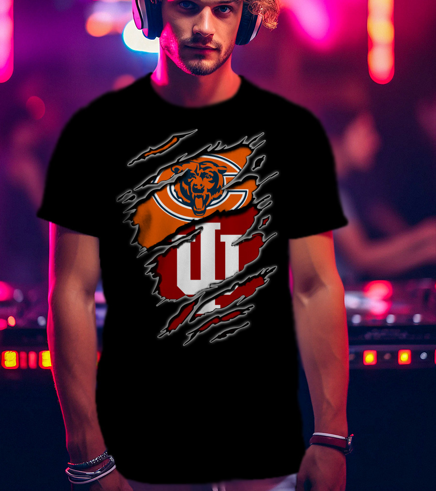 Chicago Bears Indiana Hoosiers Crossover T-Shirt