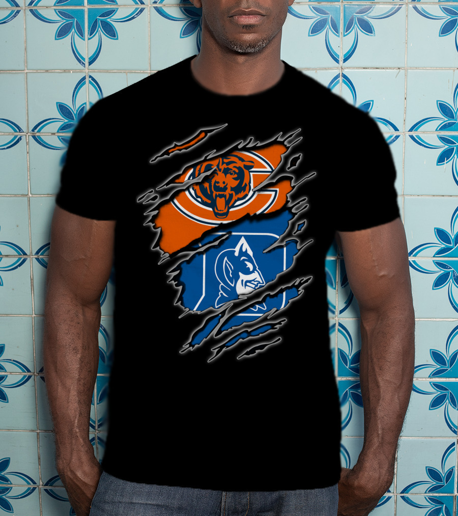 Chicago Bears And Duke Blue Devils Logos Combined T-Shirt