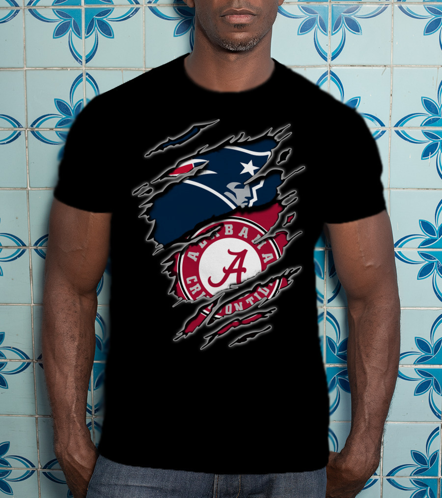 New England Patriots Alabama Crimson Tide Combo T-Shirt