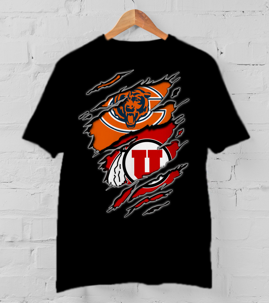 Chicago Bears Utah Utes Claw Marks T-Shirt