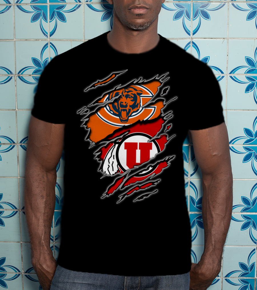 Chicago Bears Utah Utes Claw Marks T-Shirt