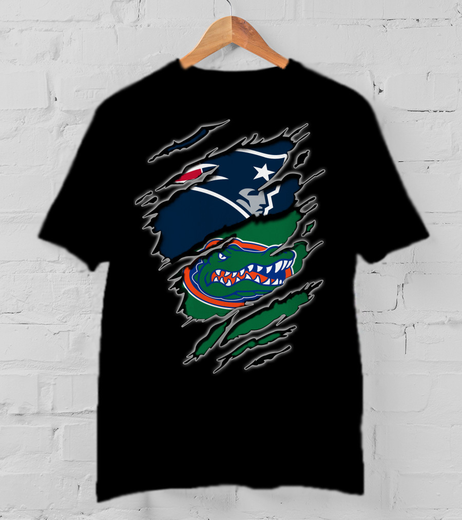 Patriots Gators Logo Crossover Featuring Iconic Team T-Shirt