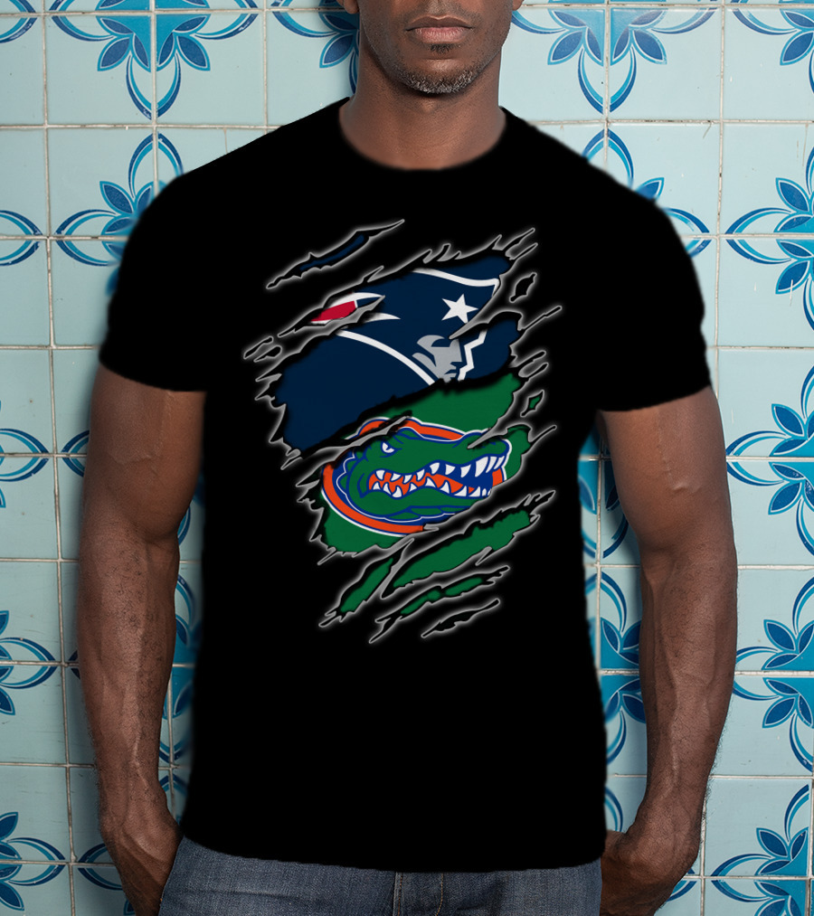 Patriots Gators Logo Crossover Featuring Iconic Team T-Shirt