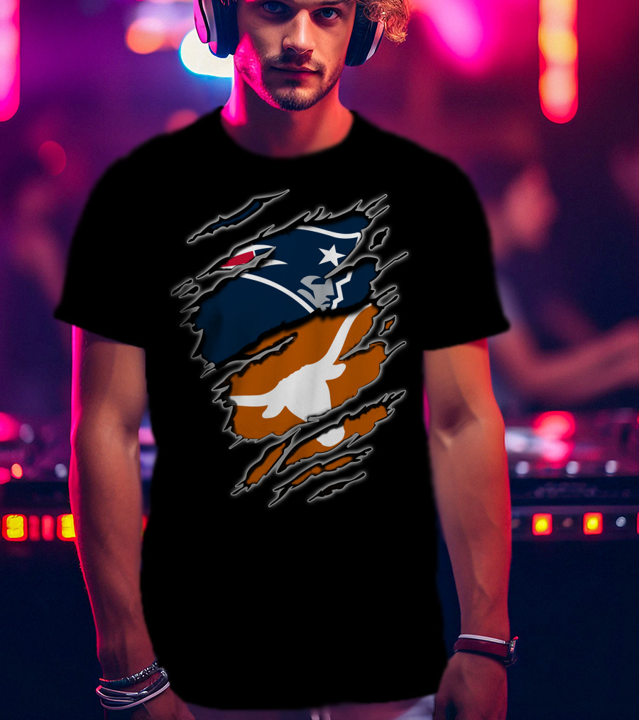 Patriots Longhorns Fusion Icon Split T-Shirt