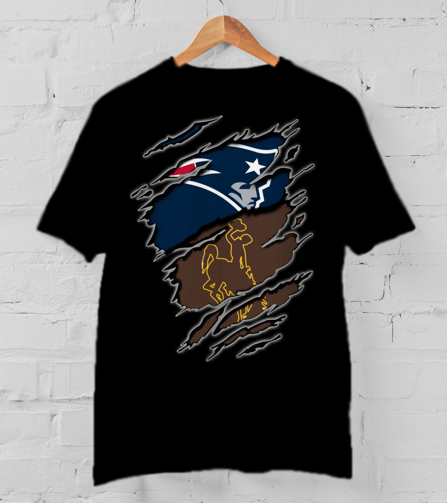Patriots Wyoming Dual Logo Rip T-Shirt