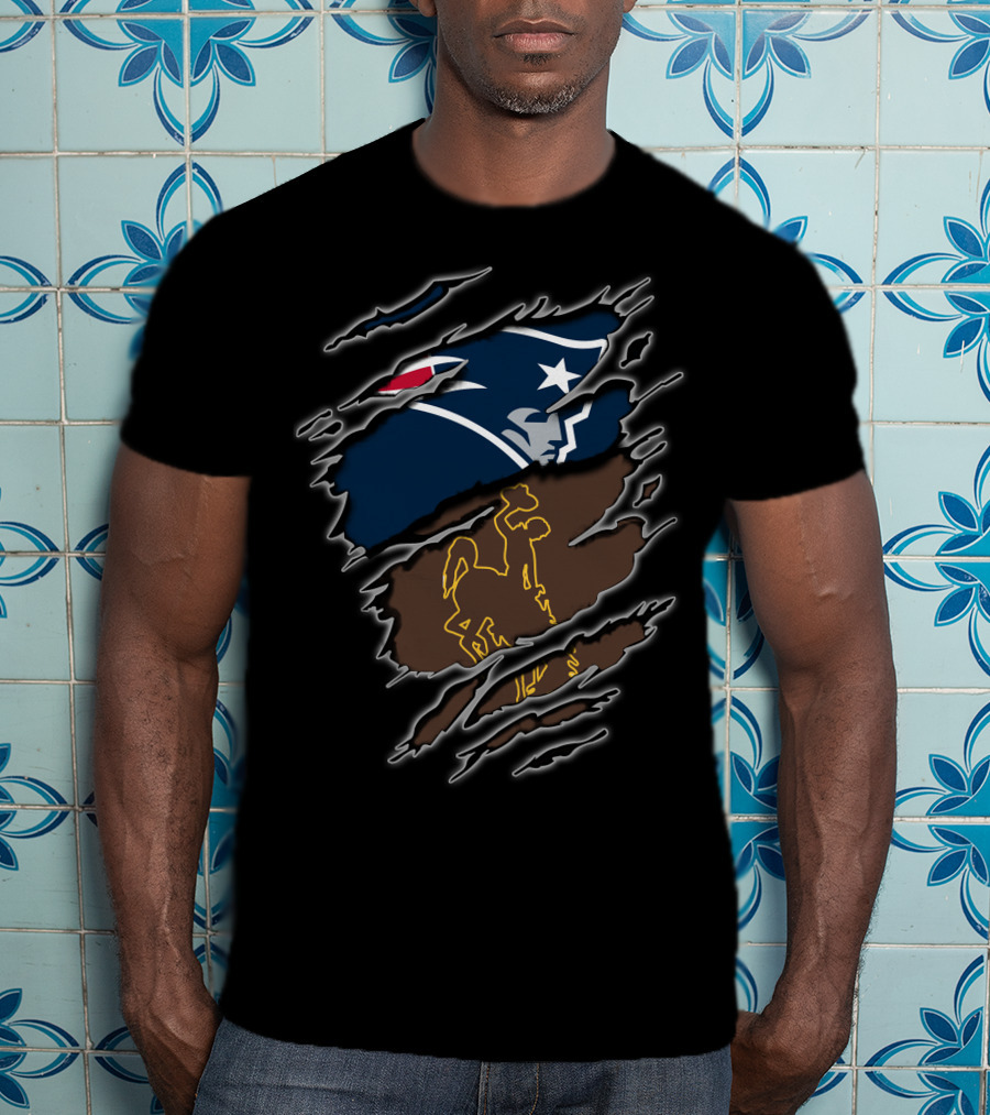 Patriots Wyoming Dual Logo Rip T-Shirt