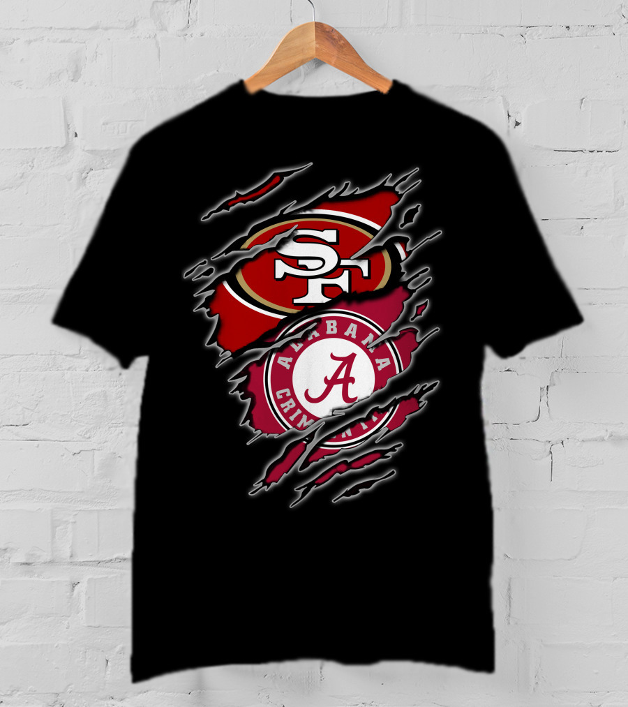 49ers Alabama Crimson Tide Crossover Fan T-Shirt