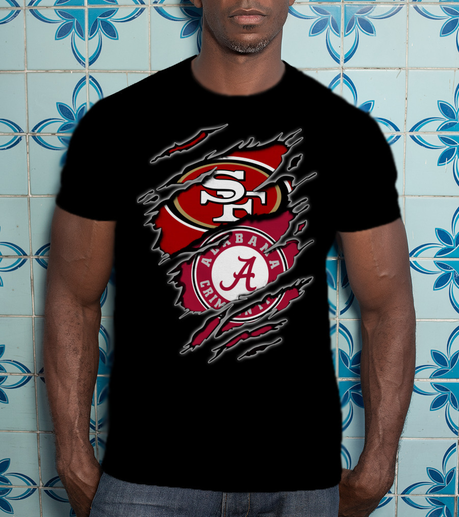49ers Alabama Crimson Tide Crossover Fan T-Shirt