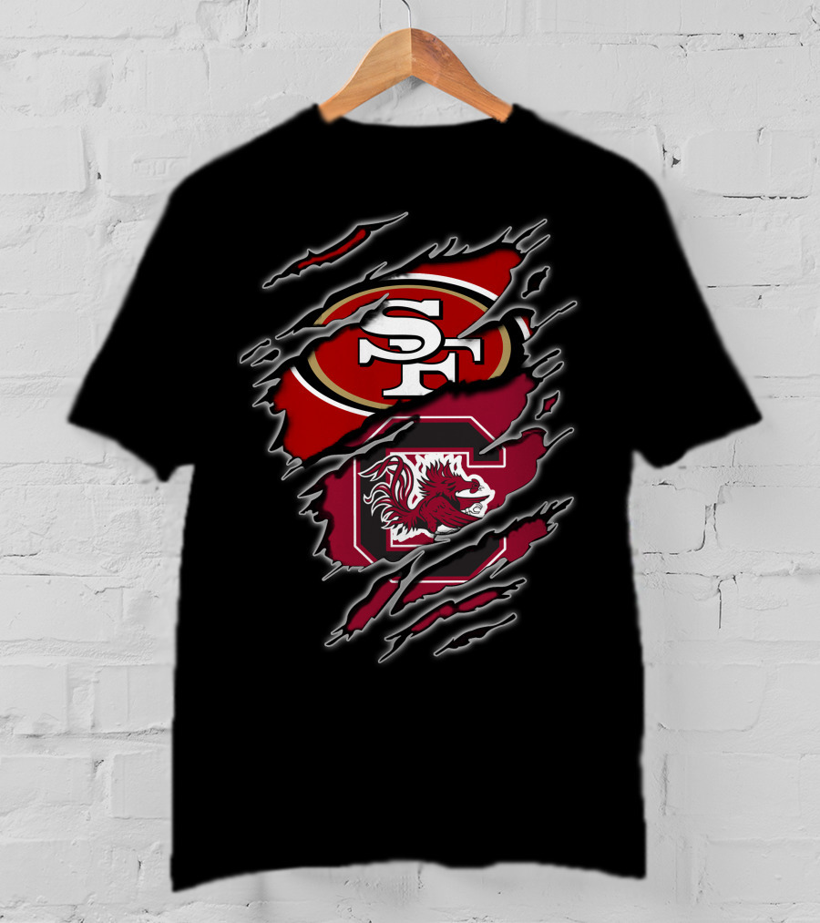 San Francisco 49ers South Carolina Gamecocks Claw Marks T-Shirt