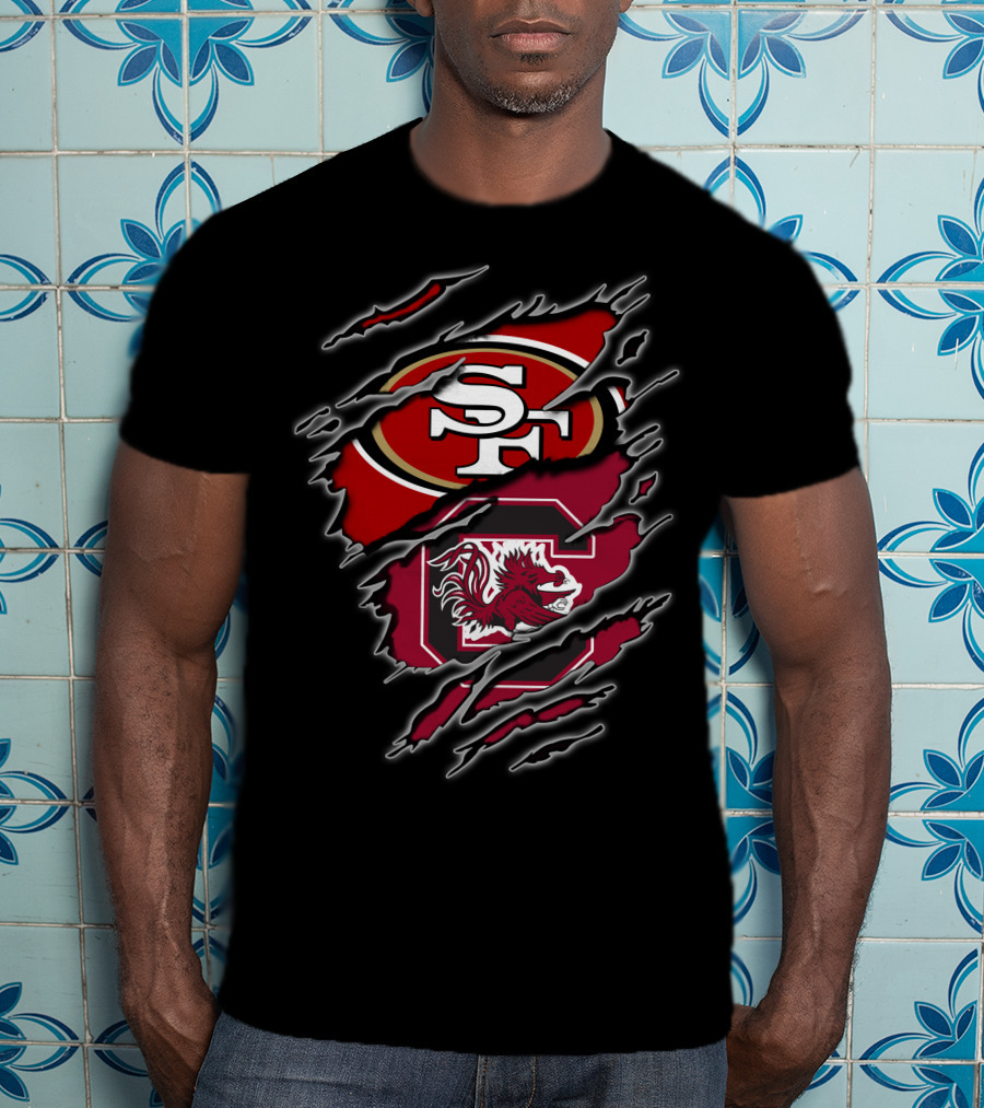 San Francisco 49ers South Carolina Gamecocks Claw Marks T-Shirt