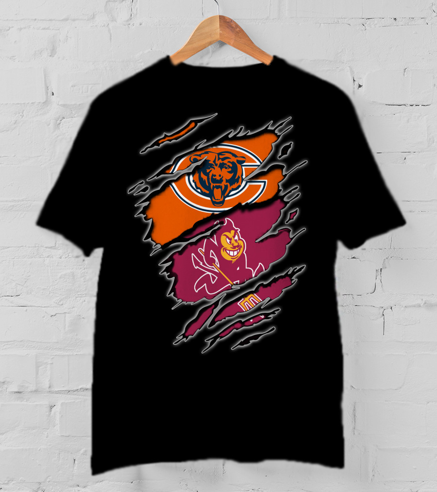 Chicago Bears Arizona State Sun Devils Logo Mashup T-Shirt