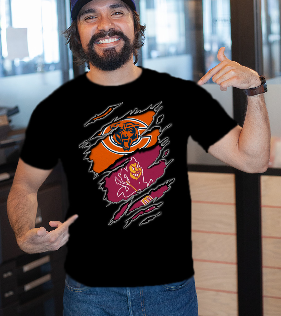 Chicago Bears Arizona State Sun Devils Logo Mashup T-Shirt