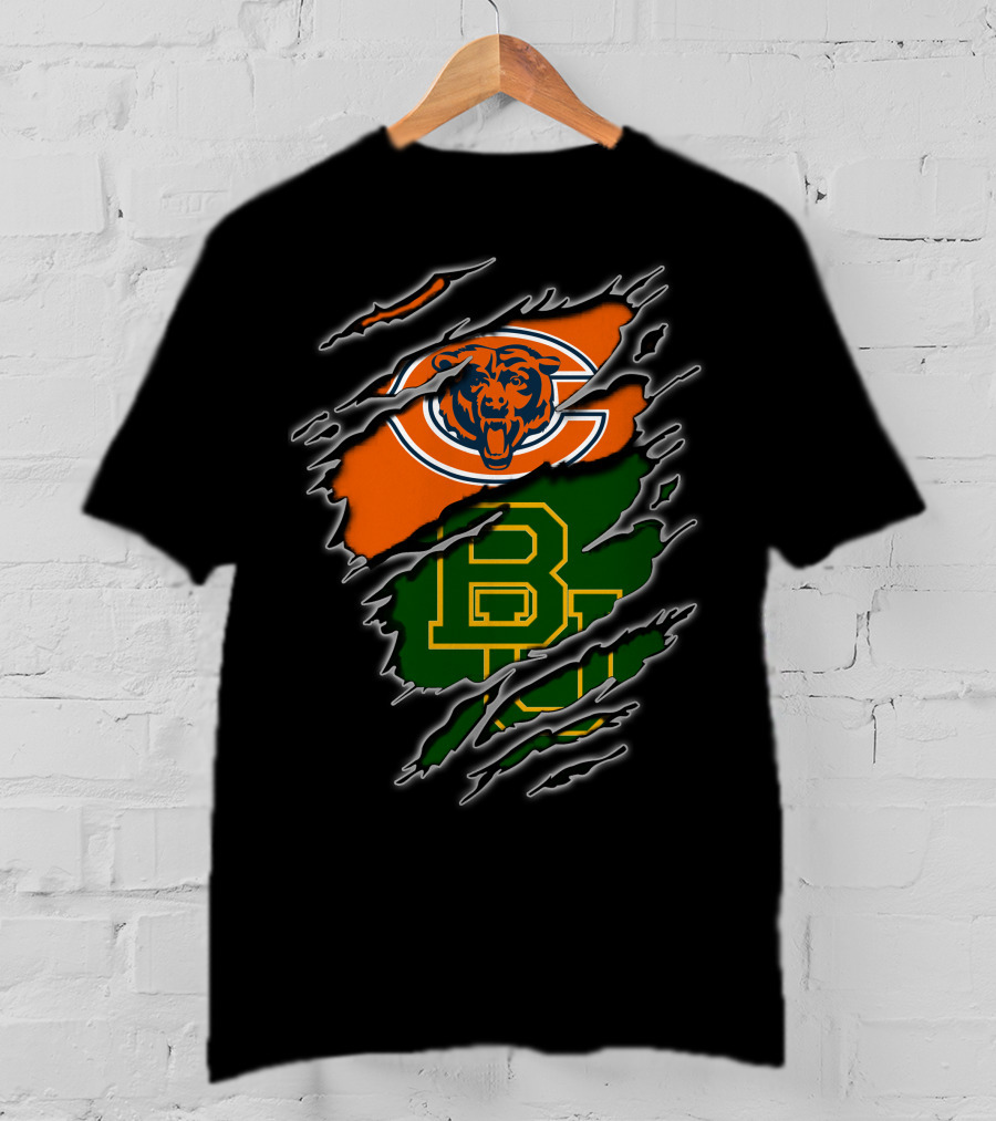 Chicago Bears Baylor University Bears Logo Combination T-Shirt