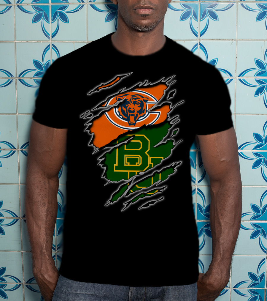 Chicago Bears Baylor University Bears Logo Combination T-Shirt