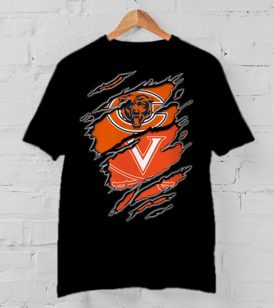 Bears Cavaliers Chicago Virginia Claw Marks T-Shirt