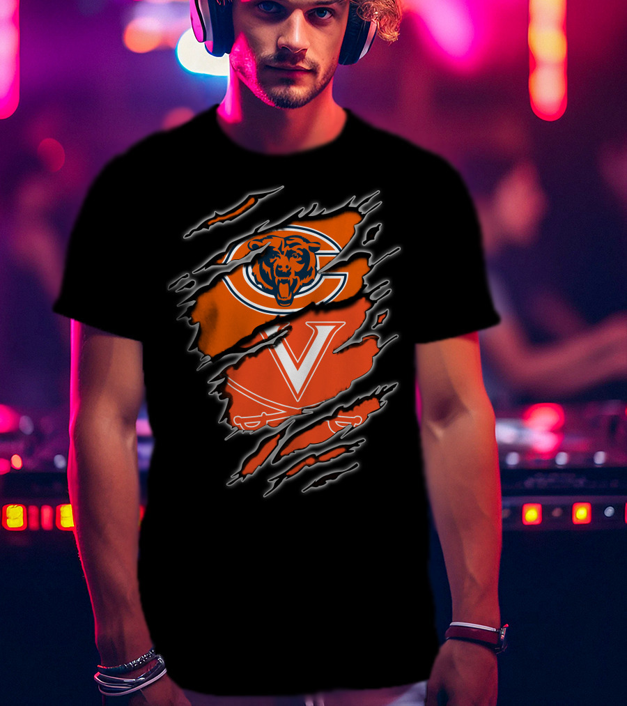 Bears Cavaliers Chicago Virginia Claw Marks T-Shirt