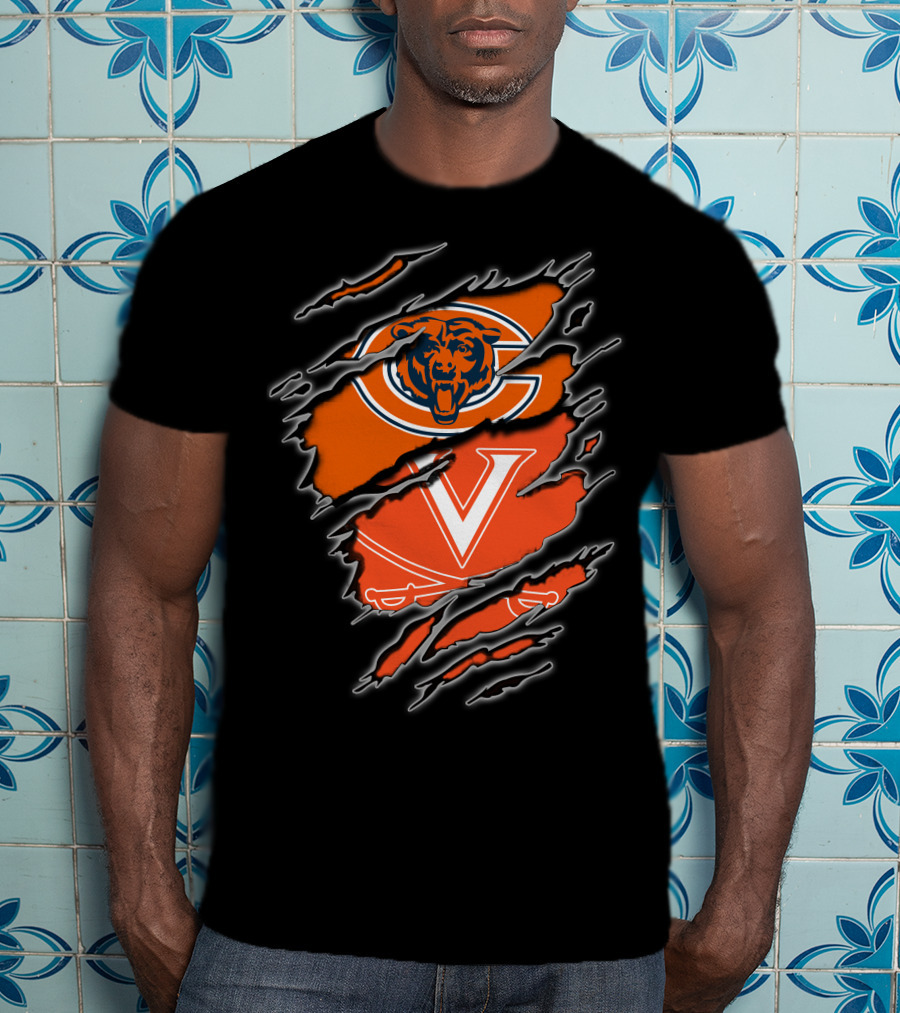 Bears Cavaliers Chicago Virginia Claw Marks T-Shirt