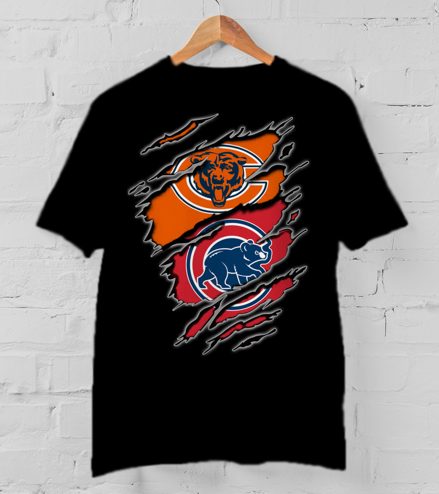 Chicago Bears Chicago Cubs Logo Mashup T-Shirt