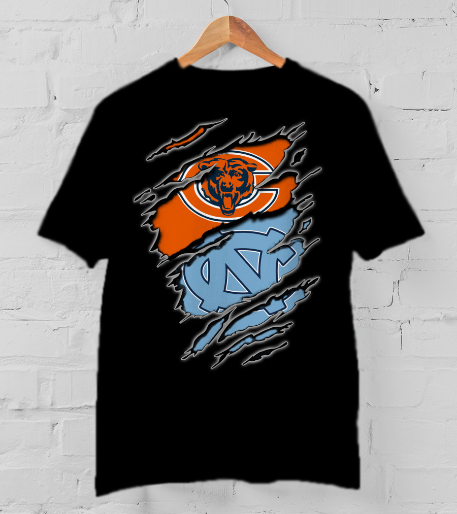 Chicago Bears UNC Tar Heels Combination T-Shirt