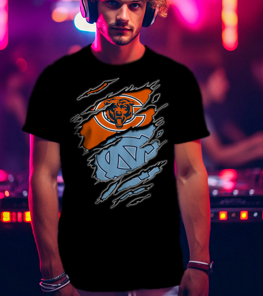 Chicago Bears UNC Tar Heels Combination T-Shirt