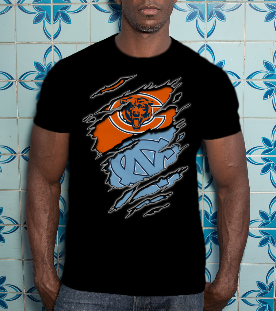 Chicago Bears UNC Tar Heels Combination T-Shirt