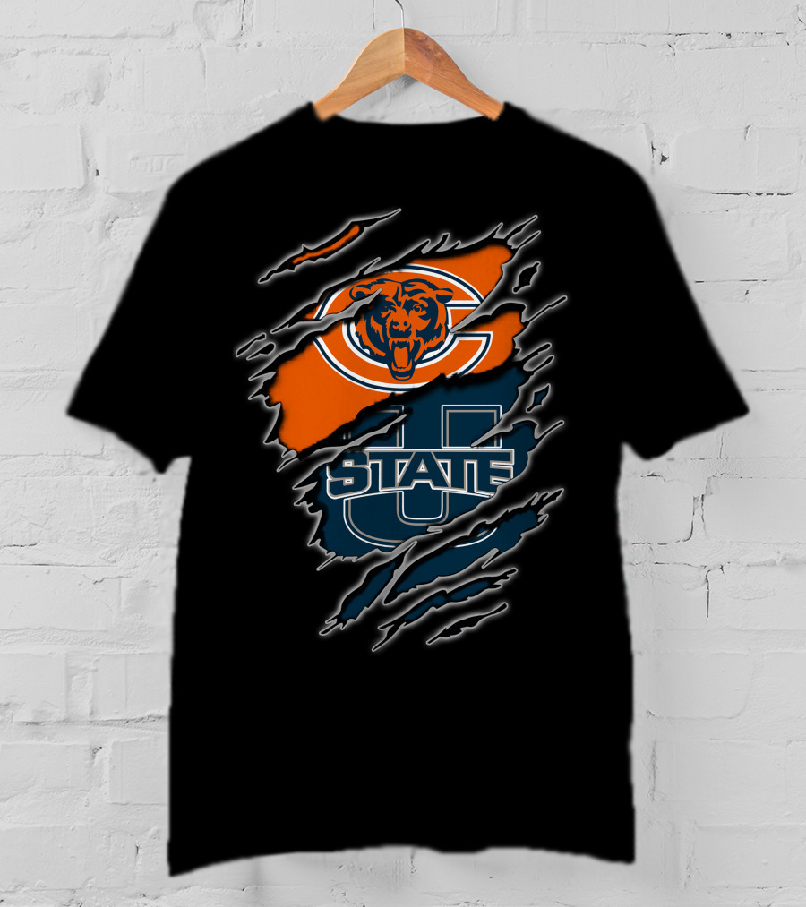 Chicago Bears Utah State Aggies Collaboration T-Shirt